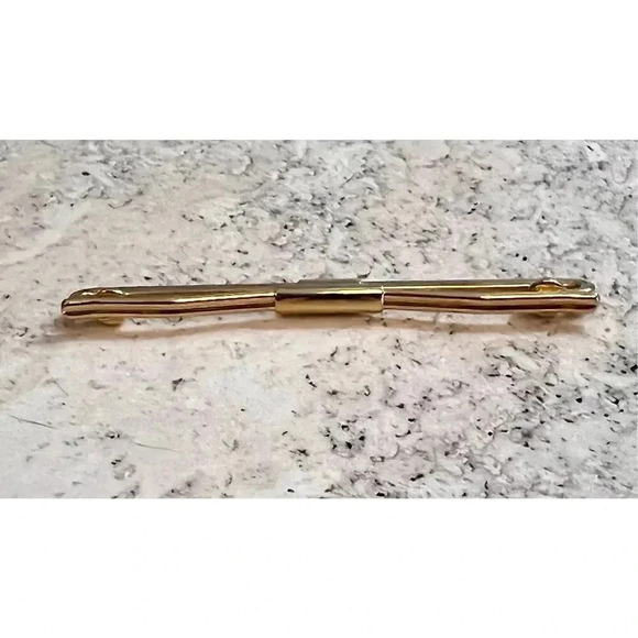 Vintage Gold Scarf Holder Collar Bar‎ Tie Clip - Picture 1 of 8